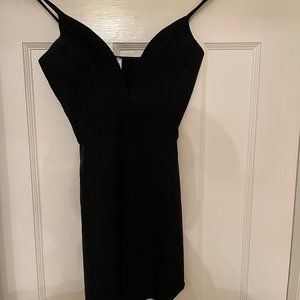 Black cocktail dress with deep V, from Blue Blush- size Small